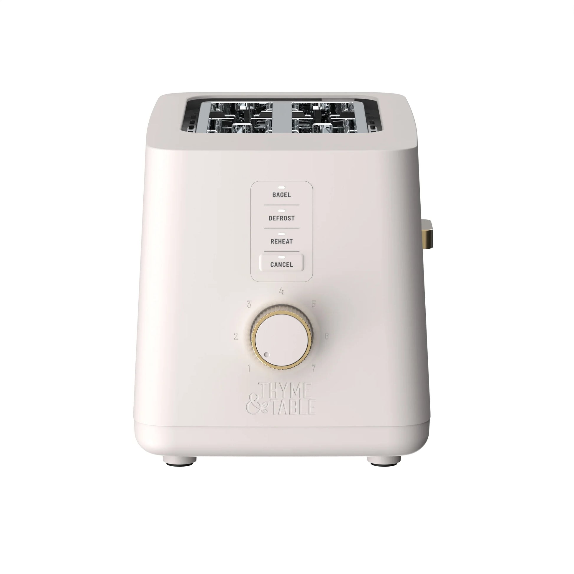 2-Slice Toaster with Extra-Wide Slots and Removable Slide-Out Crumb Tray, Sand White