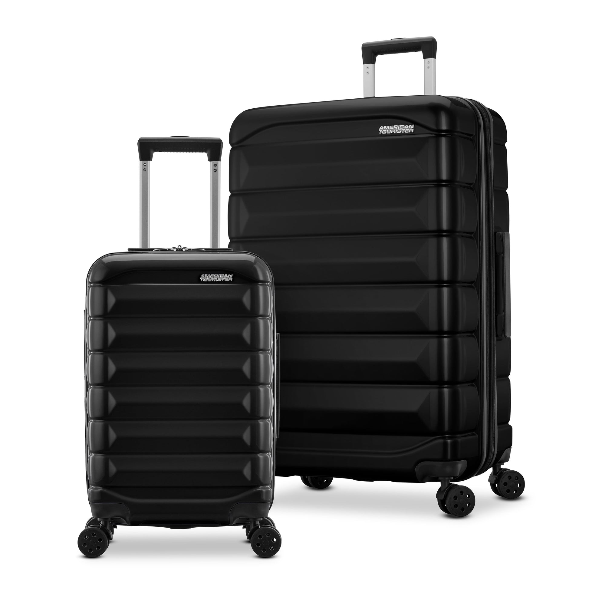 Kontour Hardside Expandable Spinner Luggage Set with Divider Pockets in Black
