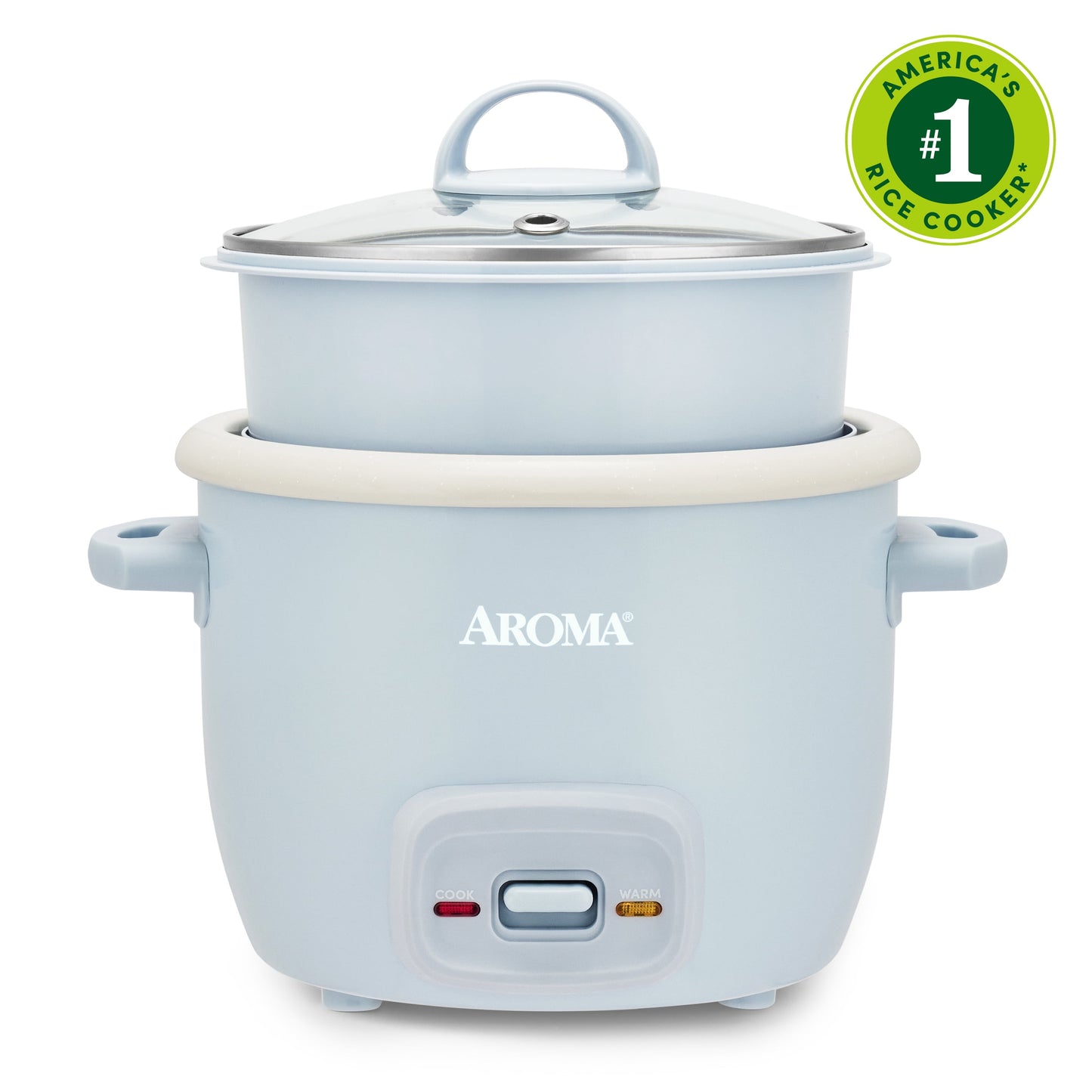 ® 4-Cup Rice Cooker & Food Steamer with Bonded Granite® Nonstick Ceramic & Pop-Up Steam Tray - Blue