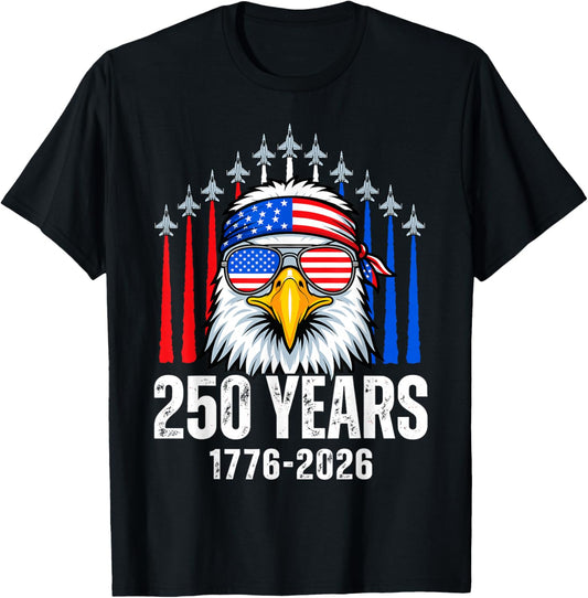 250 Anniversary USA Patriotic Eagle 250th 4th of July 2026 T-Shirt