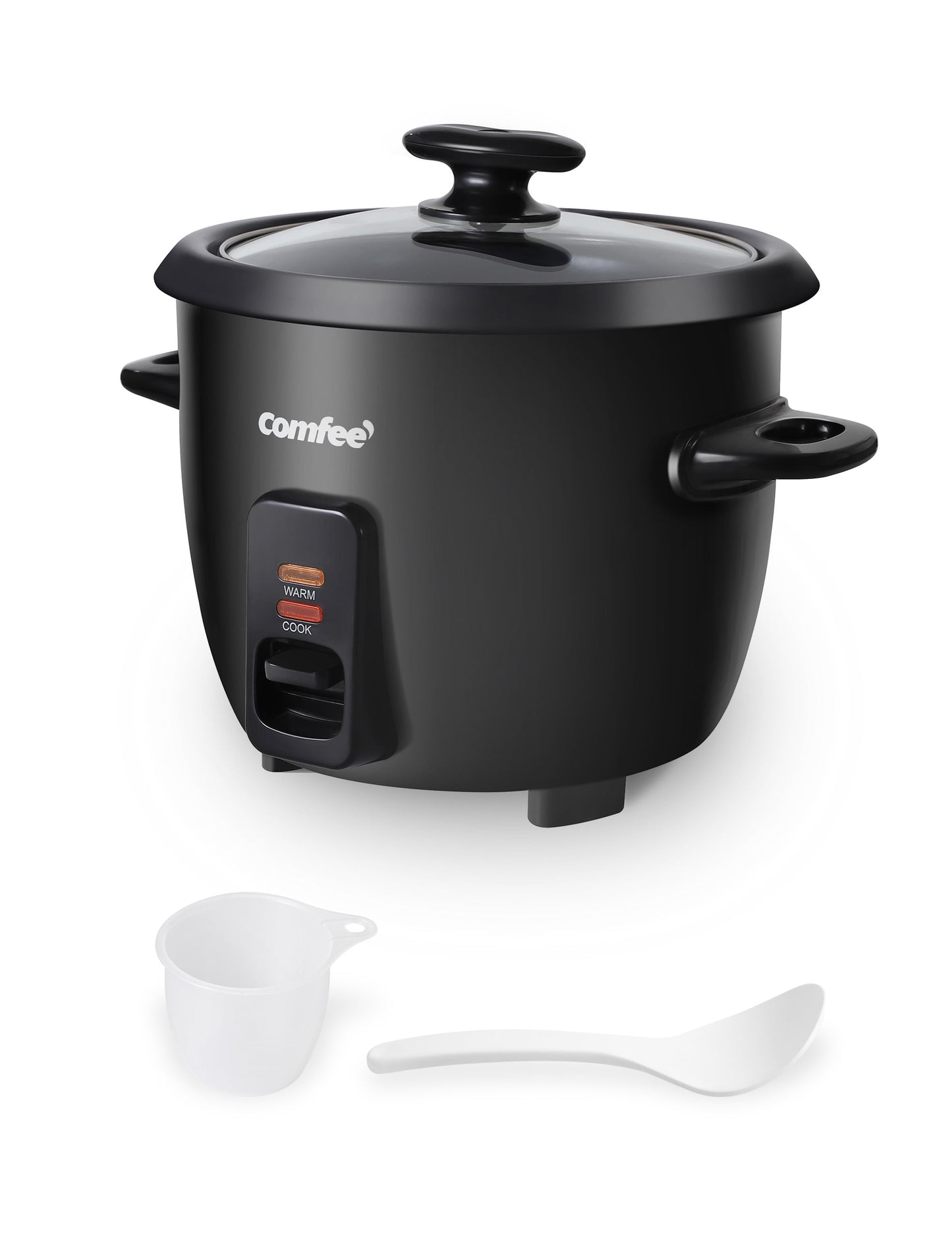 Rice Cooker, 6-Cup Cooked, Removable Non-Stick Bowl, for Soups, Stews, Grains & Oatmeal, One Touch, Black
