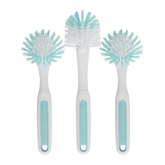 Profreshionals 3-Piece Bpa-Free Kitchen Dish Brush Set, Teal