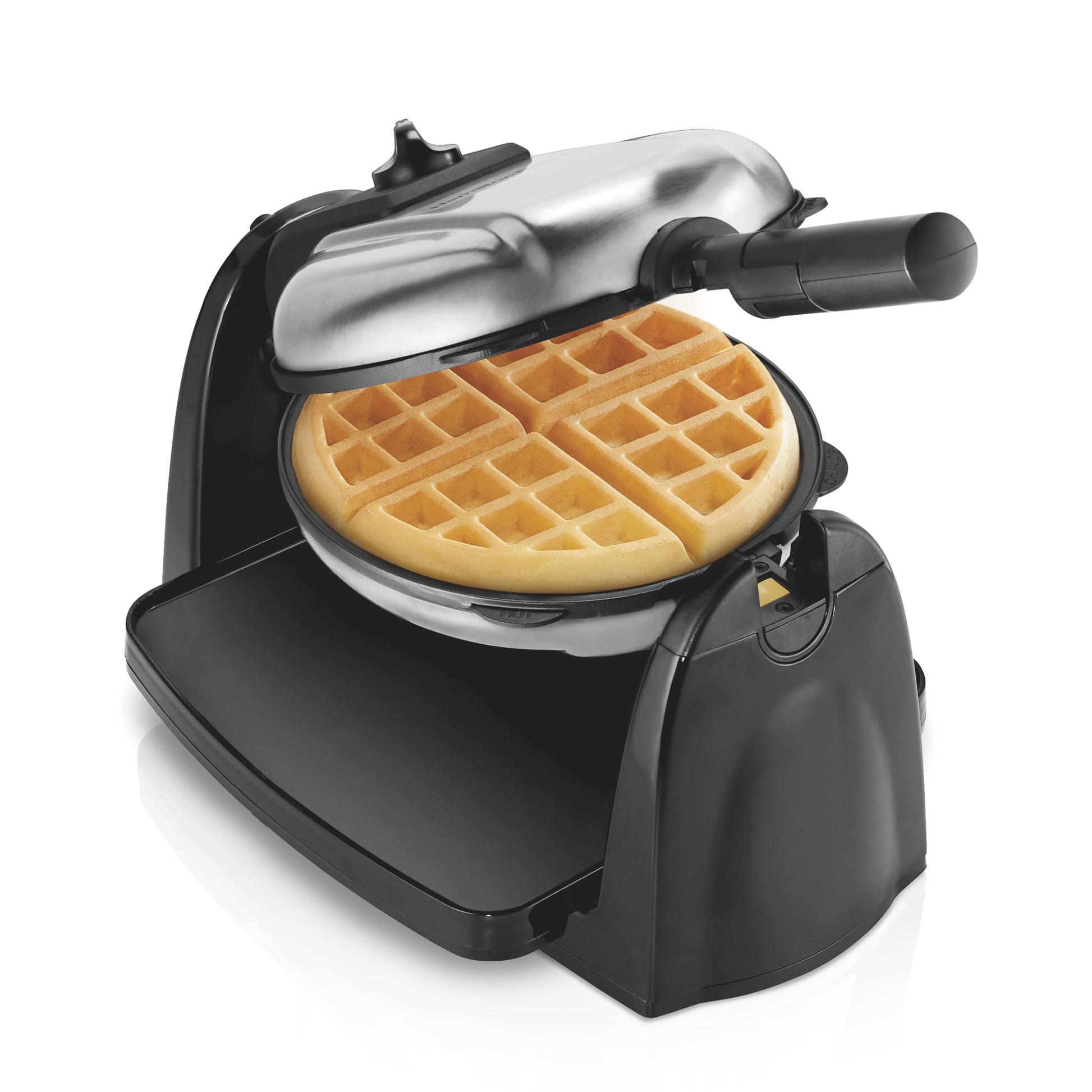 Belgian Waffle Maker with Removable Grid, Stainless Steel