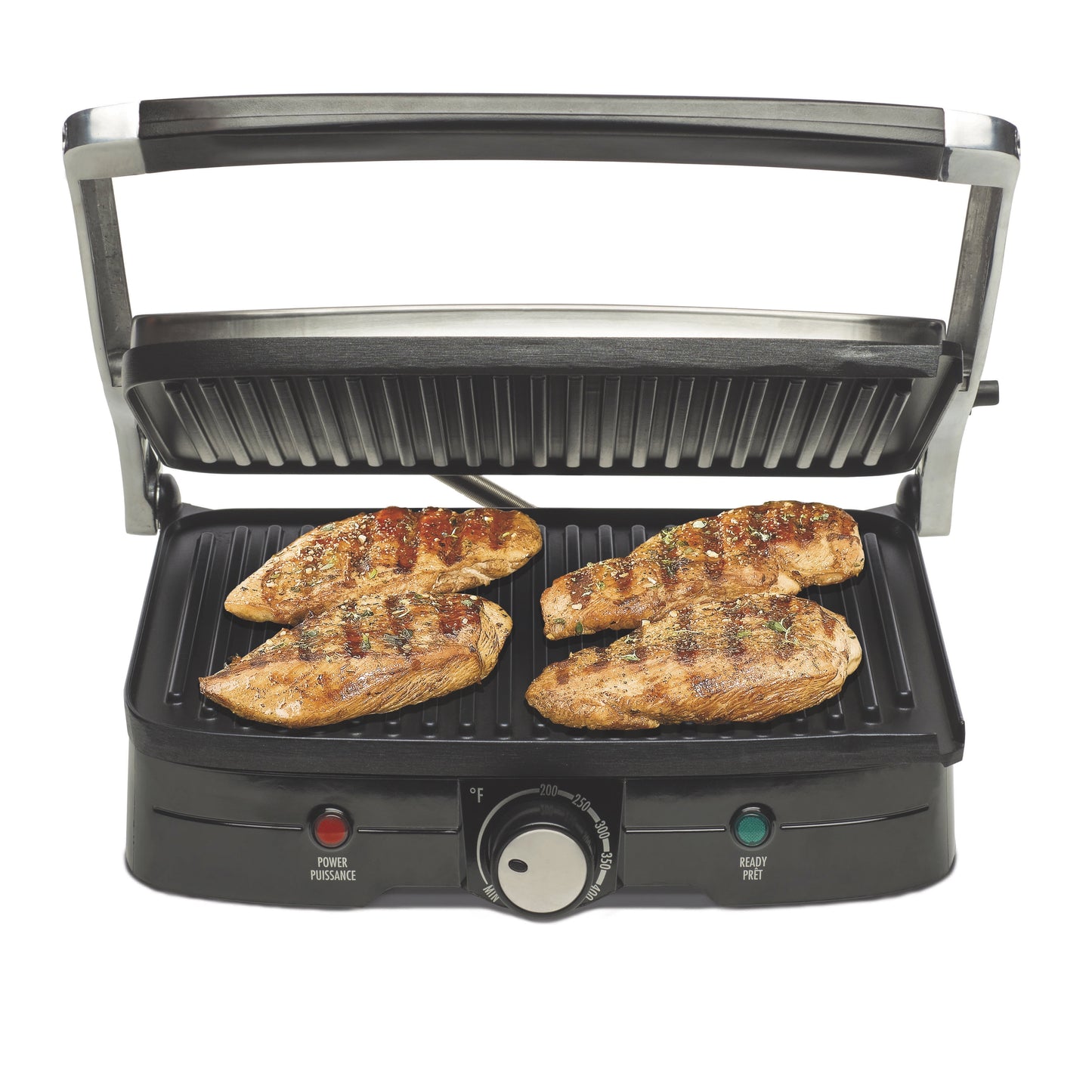 Indoor Grill and Panini Press 2 in 1, Nonstick Plates, Stainless Steel