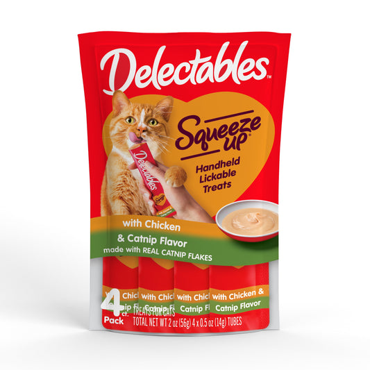 Hartz  Squeeze Up Chicken and Catnip Lickable Cat Treats, 4 Count