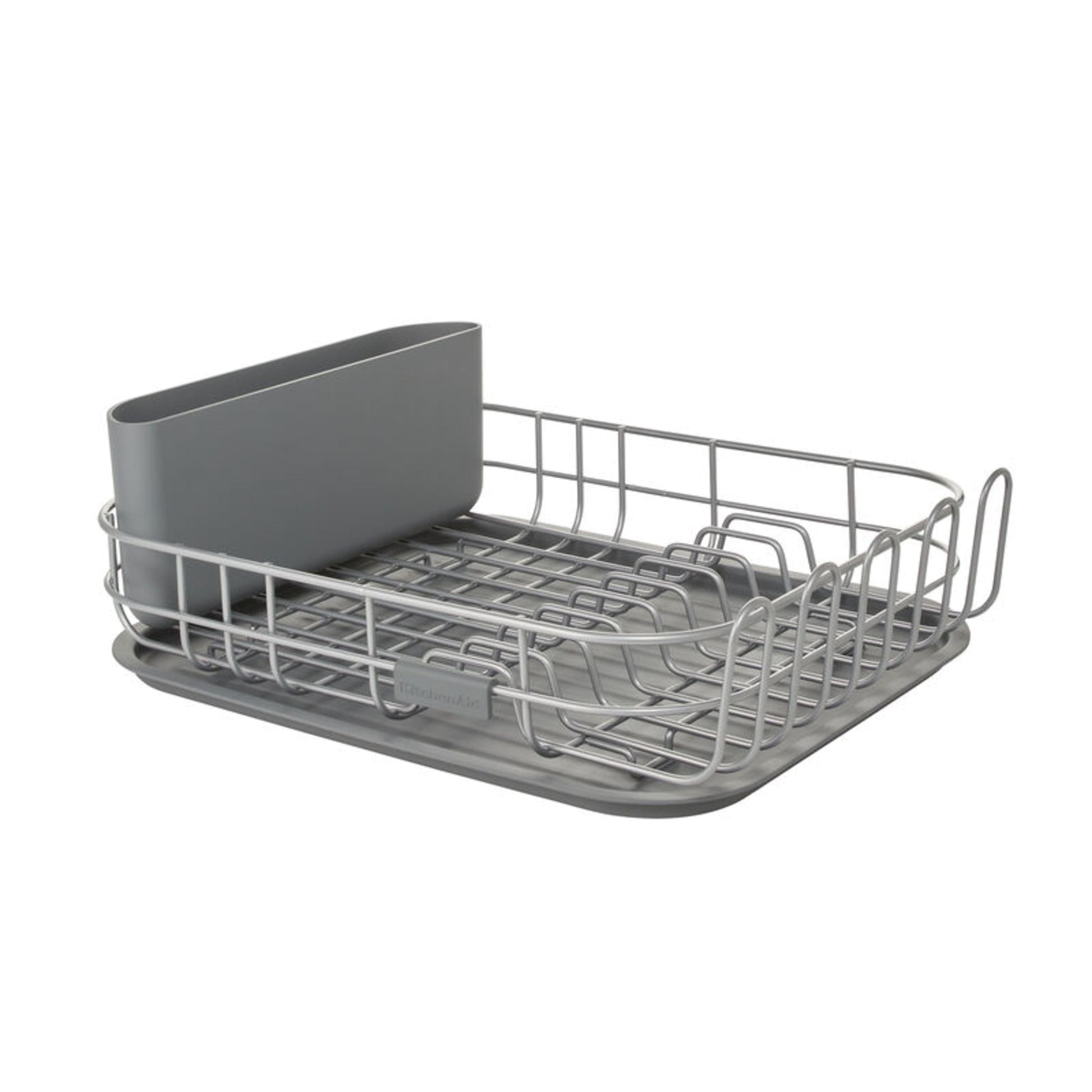Low Profile Metal Stacking Dish Drying Rack, Charcoal Gray