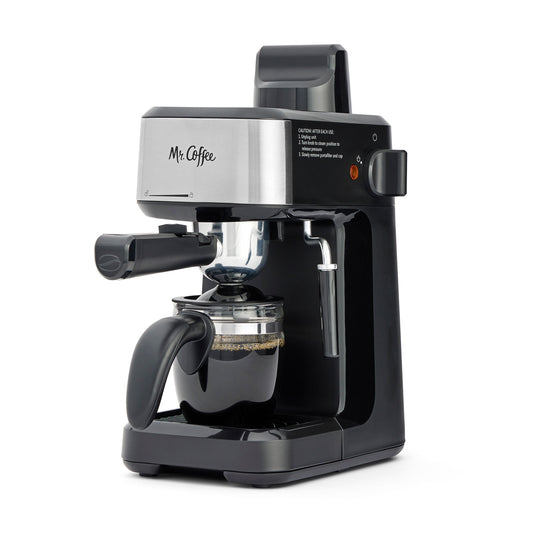 ® 4-Shot Steam Espresso Machine, Cappuccino Maker, and Latte Maker with Glass Carafe