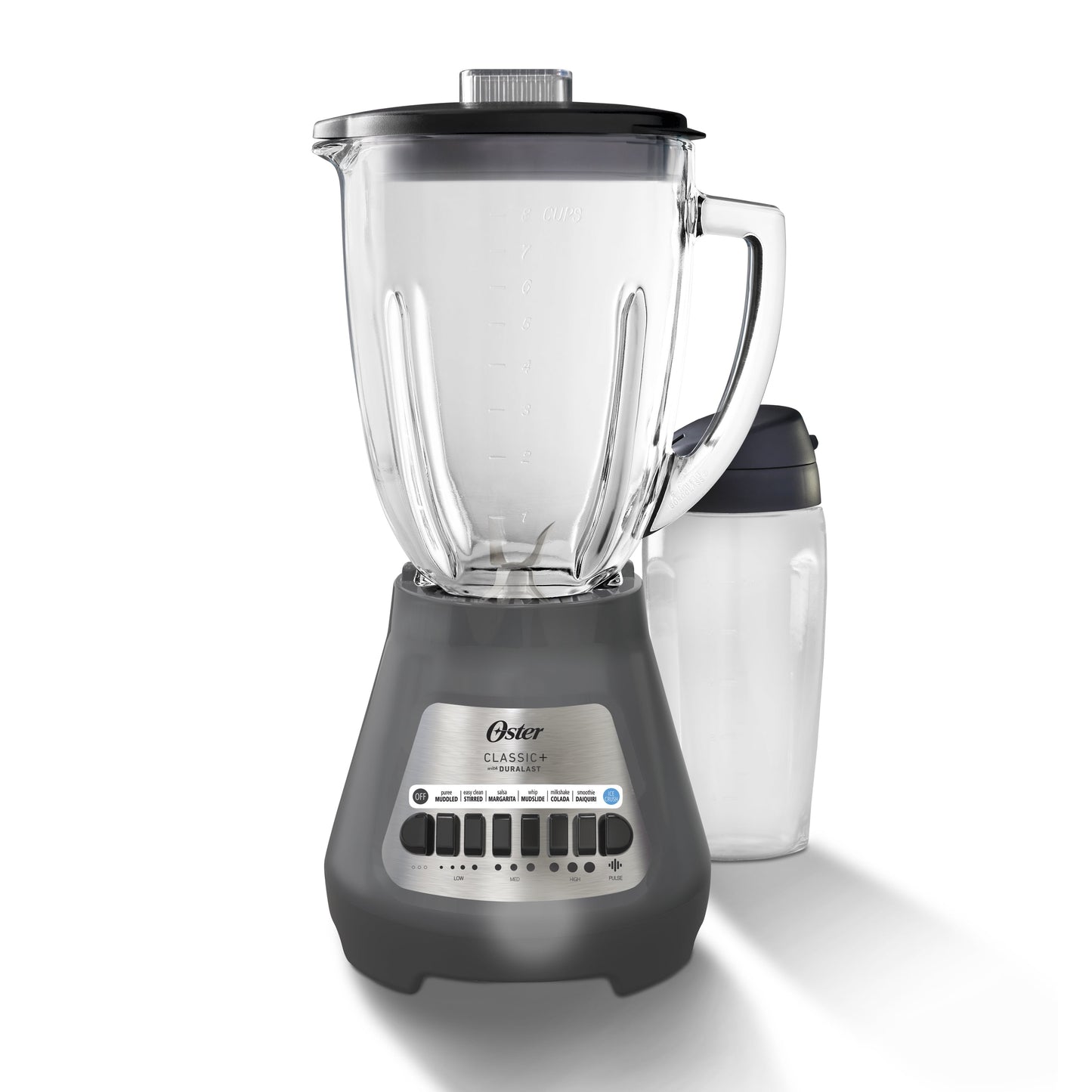 Party Blender XL, 8-Cup Glass Jar Blender with 20Oz Blend-N-Go Cup, 8 Speeds