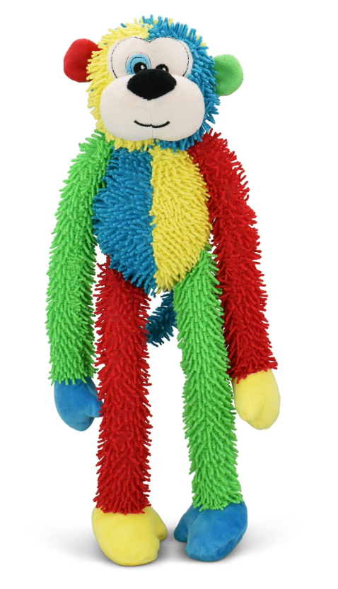 Multicrew Monkey Plush Dog Toy with Six Squeakers, 18 Inches