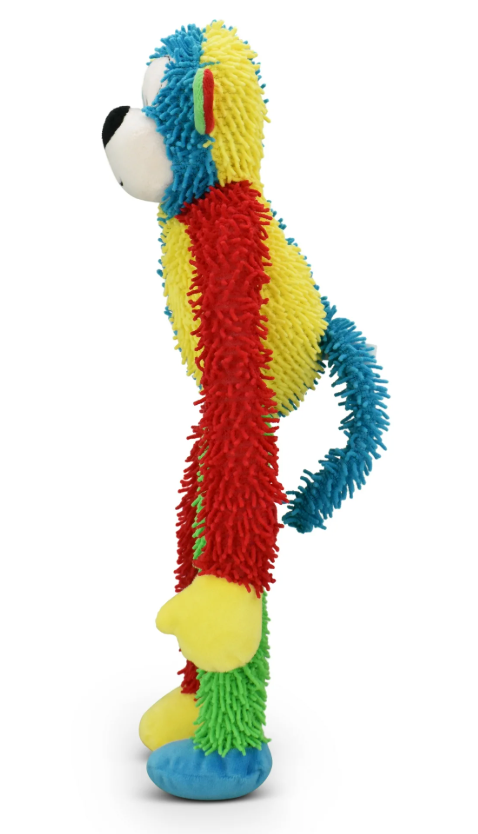 Multicrew Monkey Plush Dog Toy with Six Squeakers, 18 Inches
