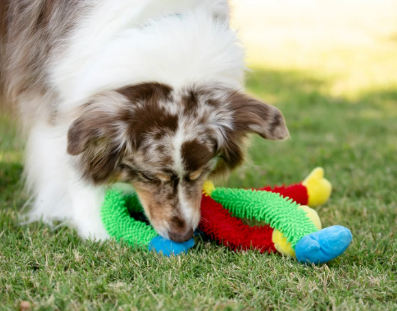 Multicrew Monkey Plush Dog Toy with Six Squeakers, 18 Inches