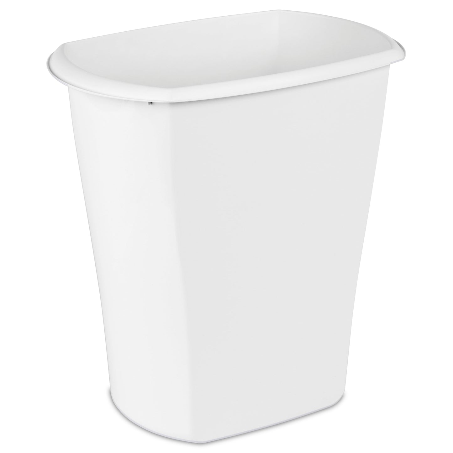 10 Gallon Rectangular Wastebasket, Large Open Plastic Trash Can for Kitchen, White