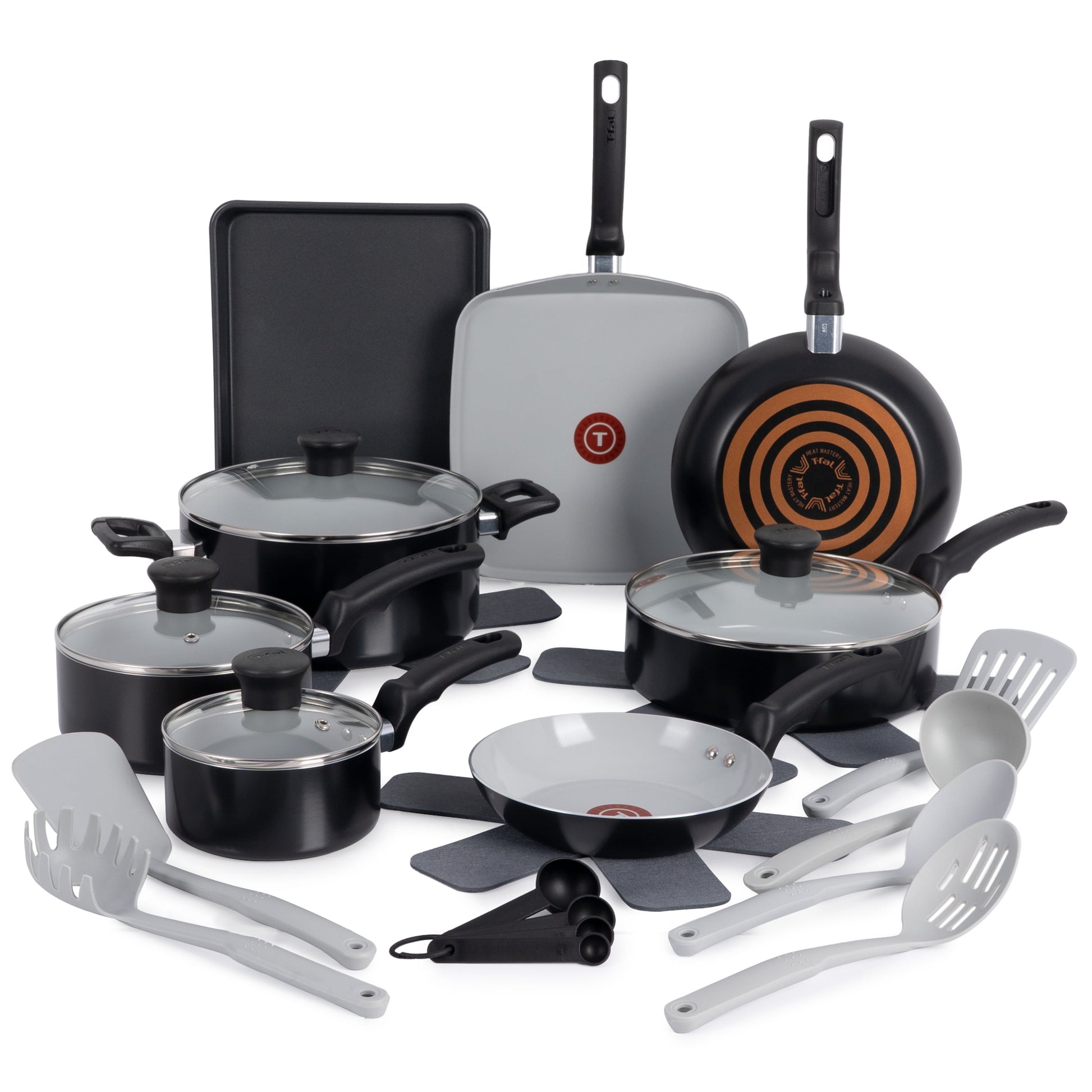 Kitchen Solutions 22-Piece Ceramic Cookware Set in Black