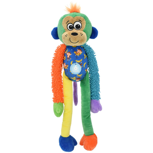 Multicrew Monkey Plush Dog Toy with Six Squeakers, 18 Inches