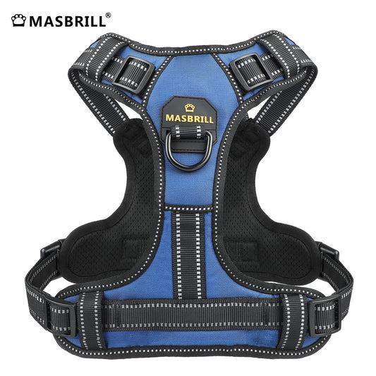 Reflective No-Pull Dog Harness with Handle, Breathable & Adjustable for Small Dog Blue XS