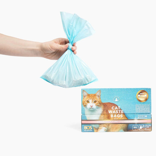 Odor-Sealing Cat Waste Disposal Bags - 90 Scent-Free Bags for Pet Waste and Litter Management