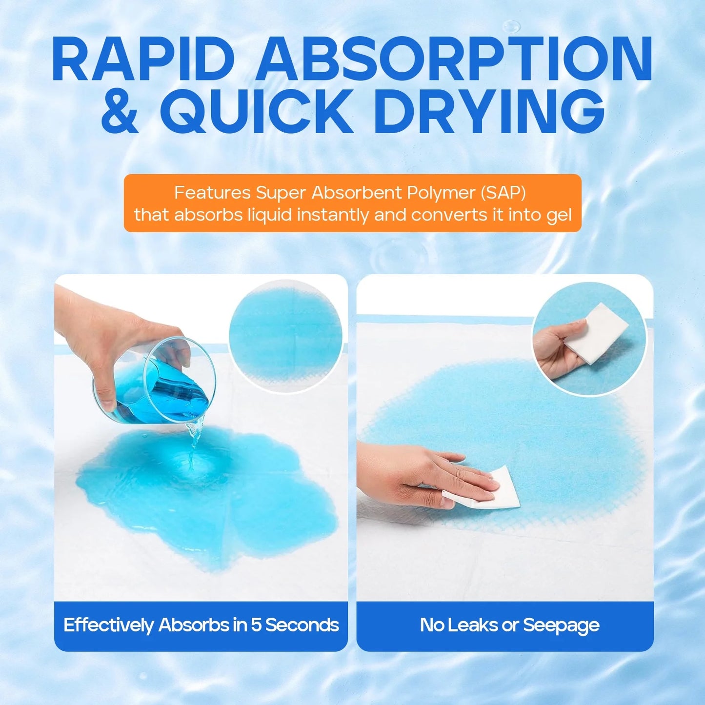 Cat Pee Pads, Unscented, 6-Layer Super Absorbent Design for Enhanced Odor Control, 16.9 x 11.4 Inches, 40 Count