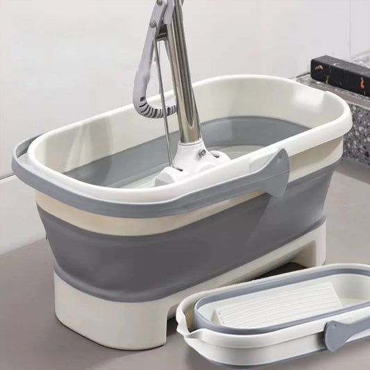 Large Collapsible Mop Bucket Collapsible Bucket 4.2Gallon(17L) with Handle for House Cleaning,Space Saving Outdoor Multiuse Foldable Water Pail for Camping