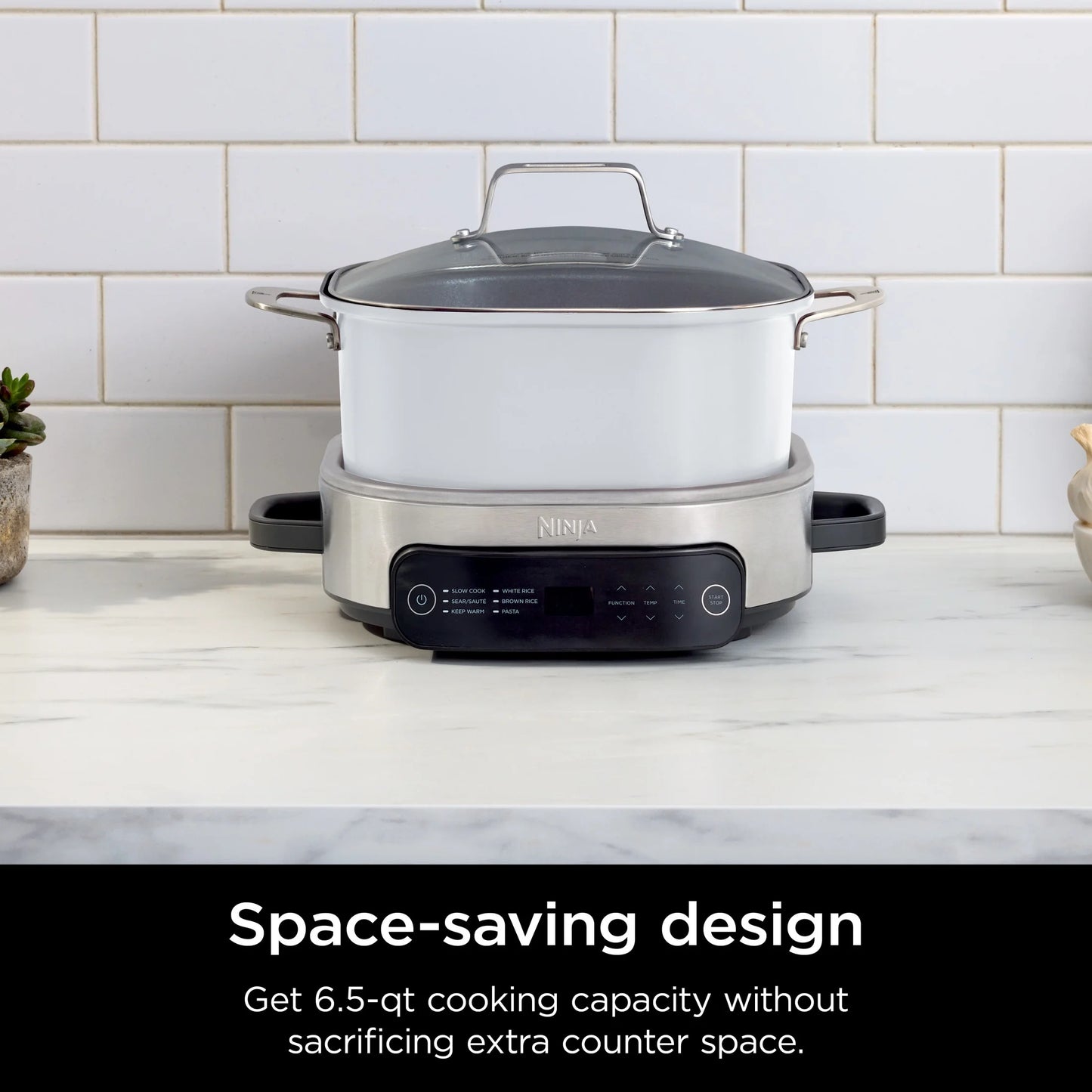 Foodi 6.5 Qt Everyday Possiblecooker, Stainless Steel/White, Multi Cooker, Slow Cooker, MC1100