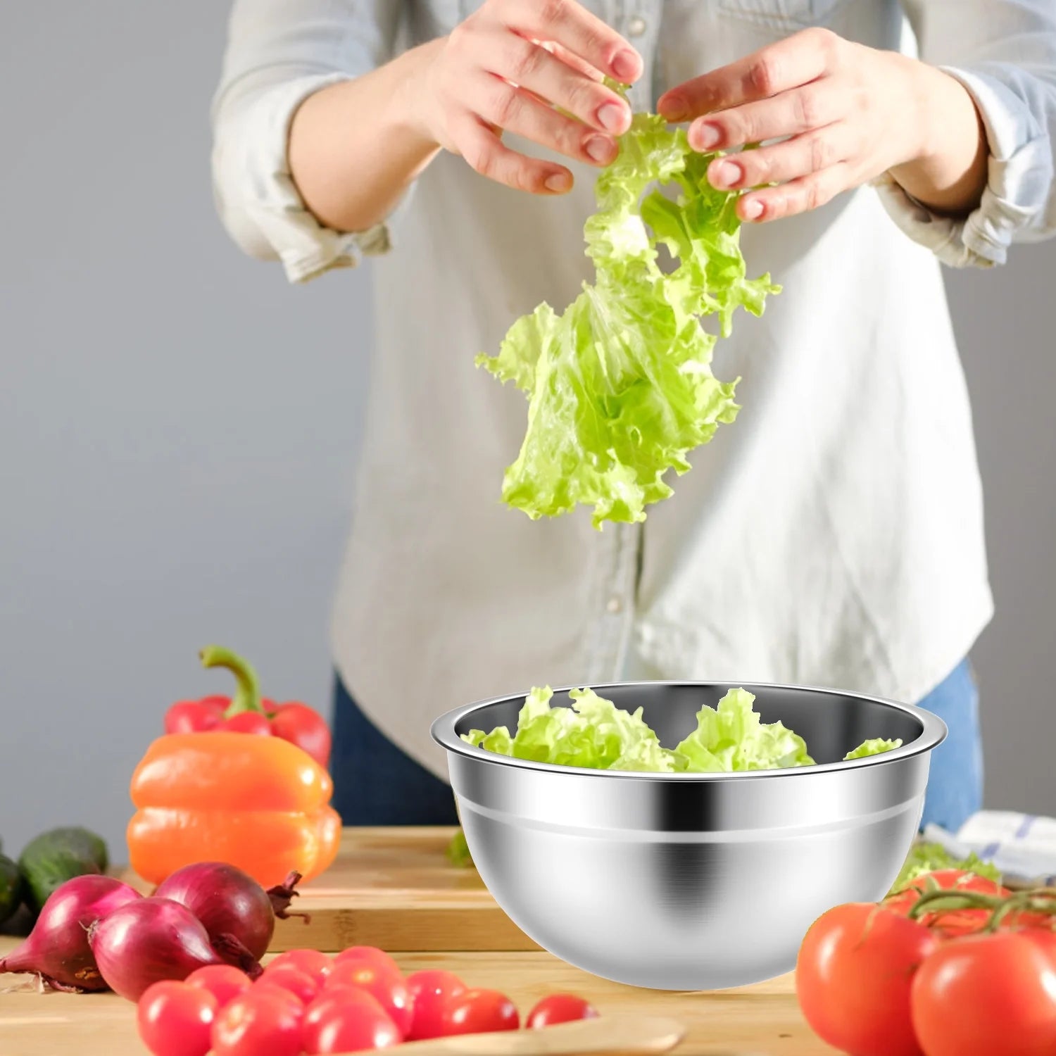 Stainless Steel Mixing Bowls Set,  6 Pack Mixing Bowls with Lids, Metal Nesting Storage Bowls for Kitchen, 4.5/3/2.5/2/1.5/0.75QT, Great for Prep, Baking, Serving, Multicolor