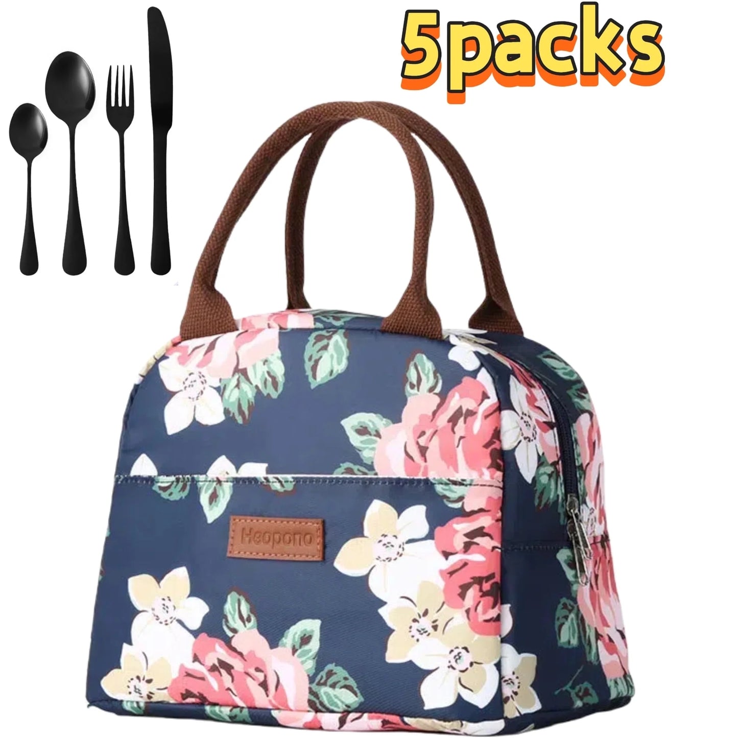 Reusable Lunch Boxes for Women Leakproof Lunch Boxes for Work Office Outdoor (Flower)