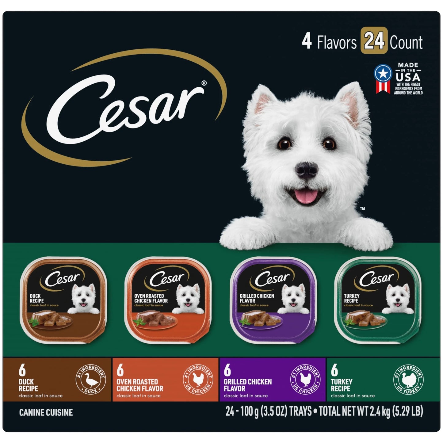 Wet Dog Food Variety Pack, 3.5 Oz Trays - 24 Count