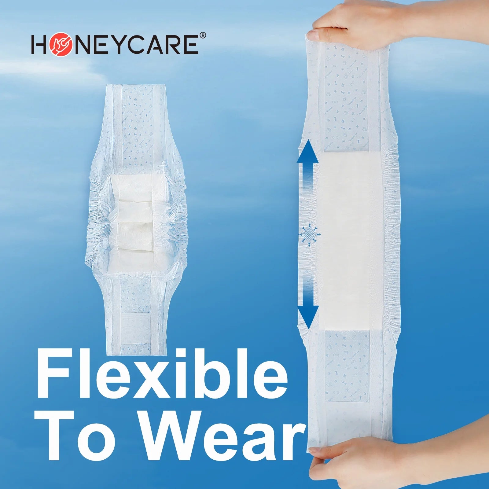 All-Absorb A26 Disposable Male Dog Wraps, 50 Count, Small, Ultra Absorbent and Breathable