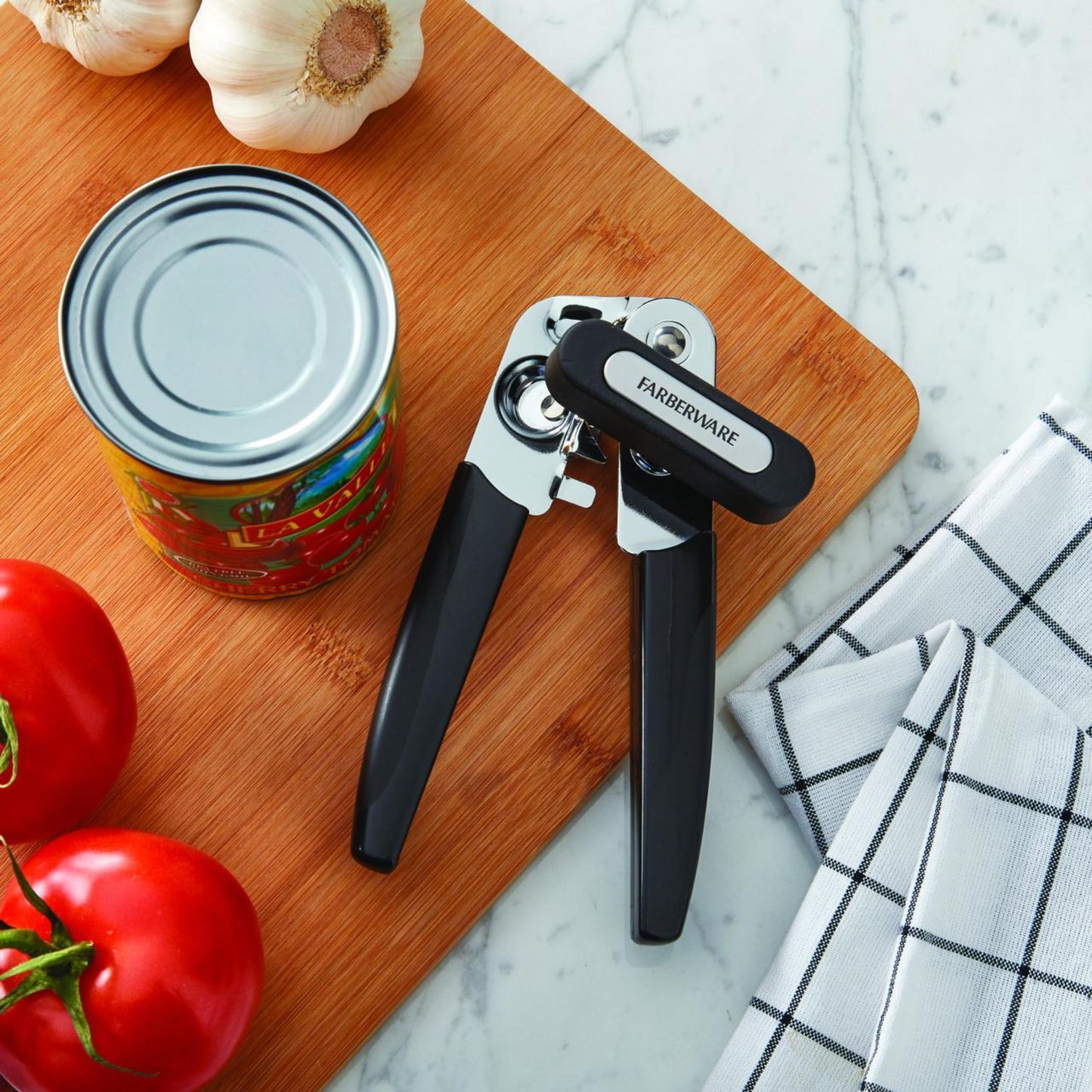 Pro Stainless Steel Portable Can Opener with Black Handle