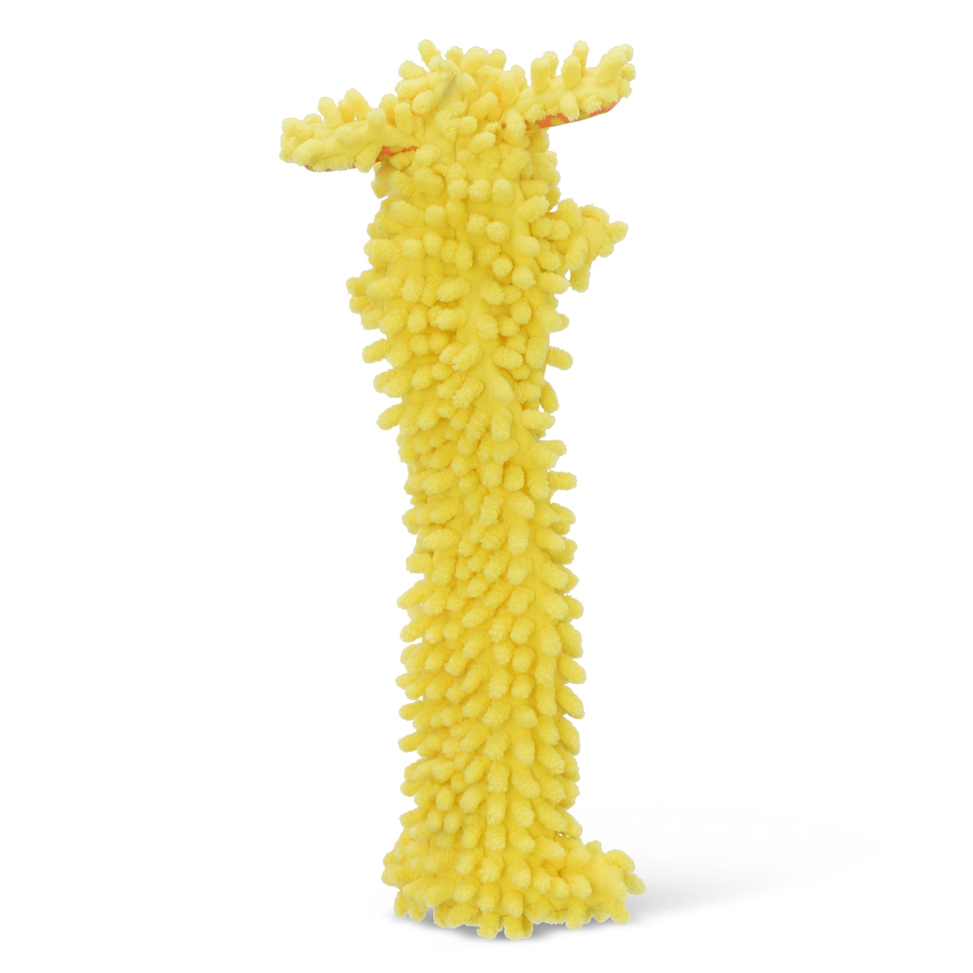 Floppy Moppy Loofa, Unstuffed Plush Dog Toy, 2 Pack, Yellow and Orange