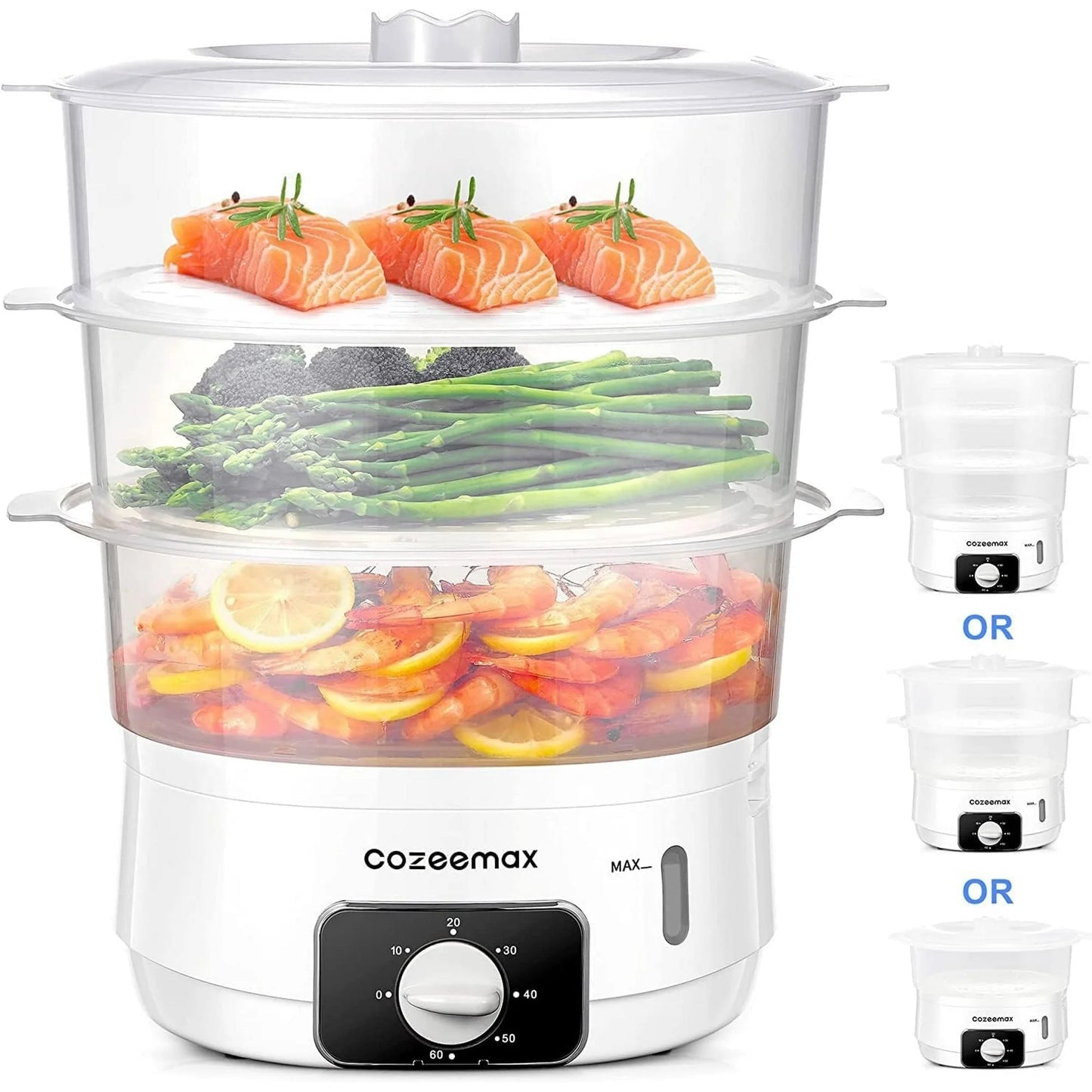Food Steamer 13 L In3-Tier in Electric Steamer