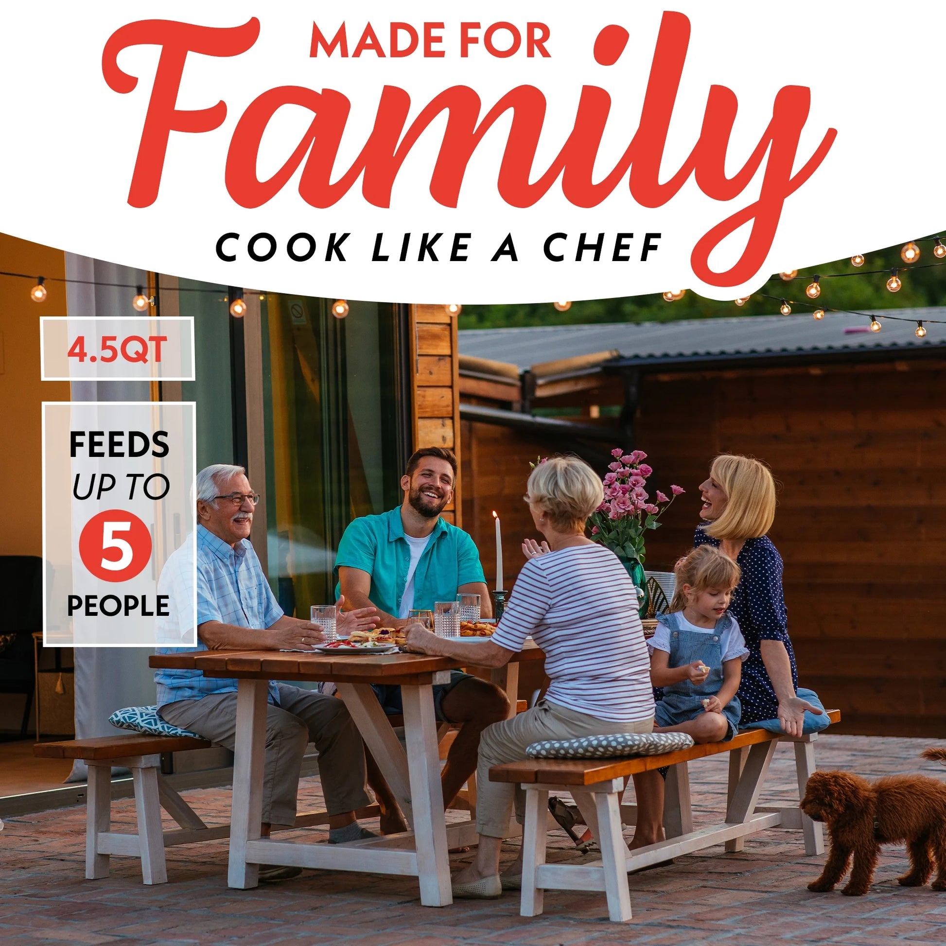 4.5 QT Programmable Slow Cooker, 5 Presets, Keep Warm, Stainless Steel