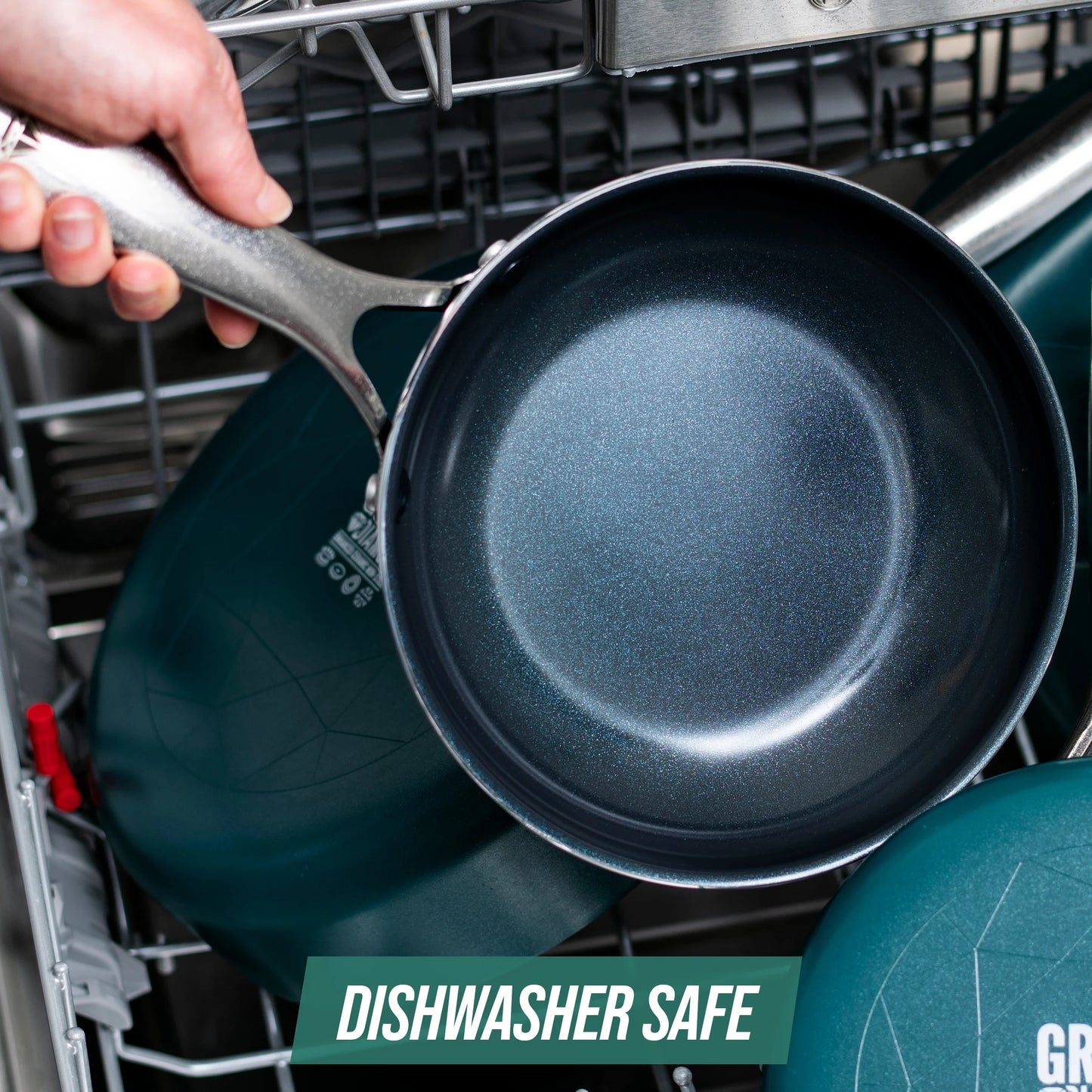 20-Piece Ceramic Nonstick Cookware Set - Toxin-Free, Dishwasher and Oven Safe, Green