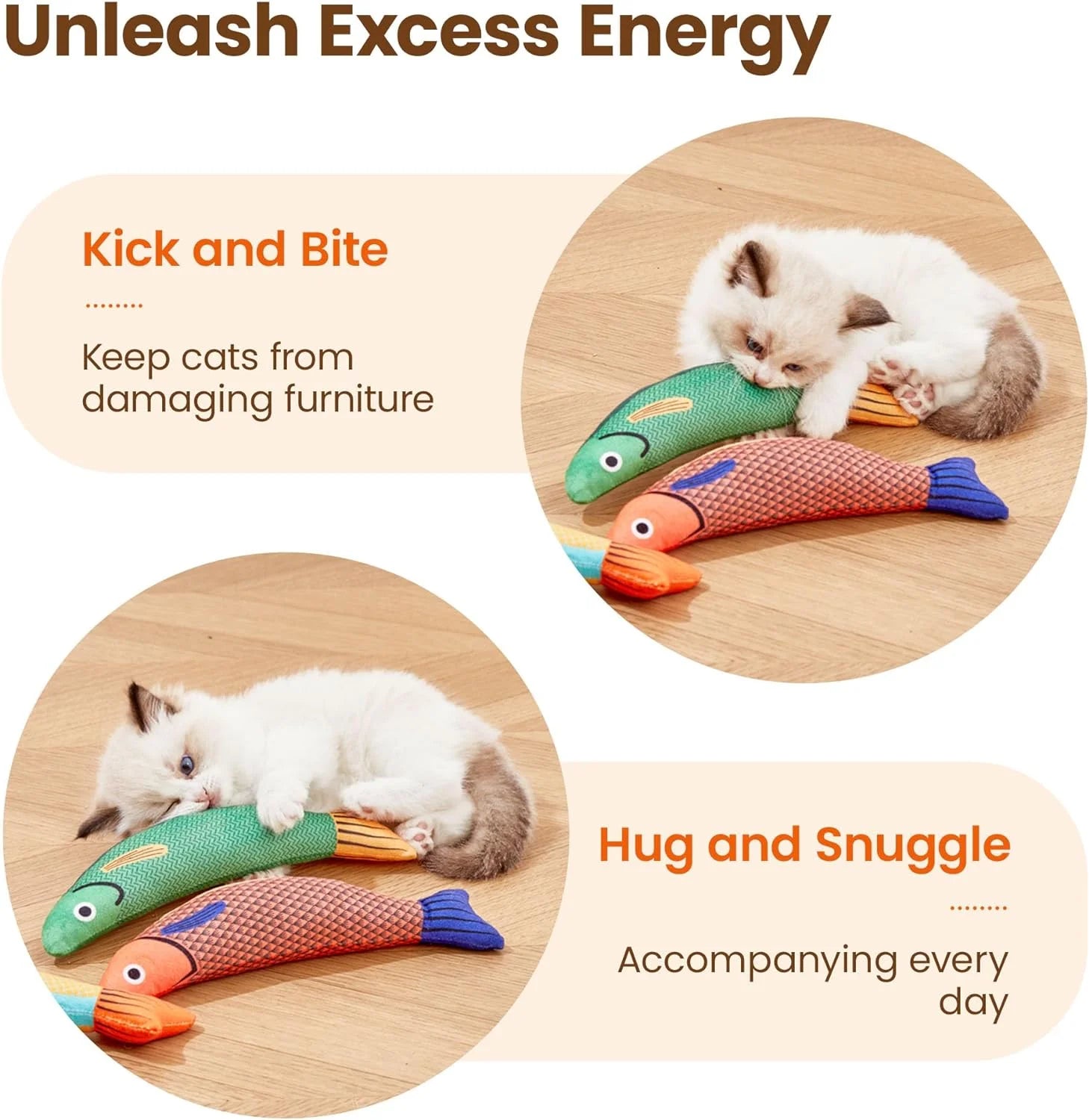 Cat Toys Saury Fish, 3 Pack Catnip Toys Crinkle Sound Soft and Durable, Interactive Cat Kicker Toys for Indoor Kitten Exercise 9.4 Inches for All Breeds