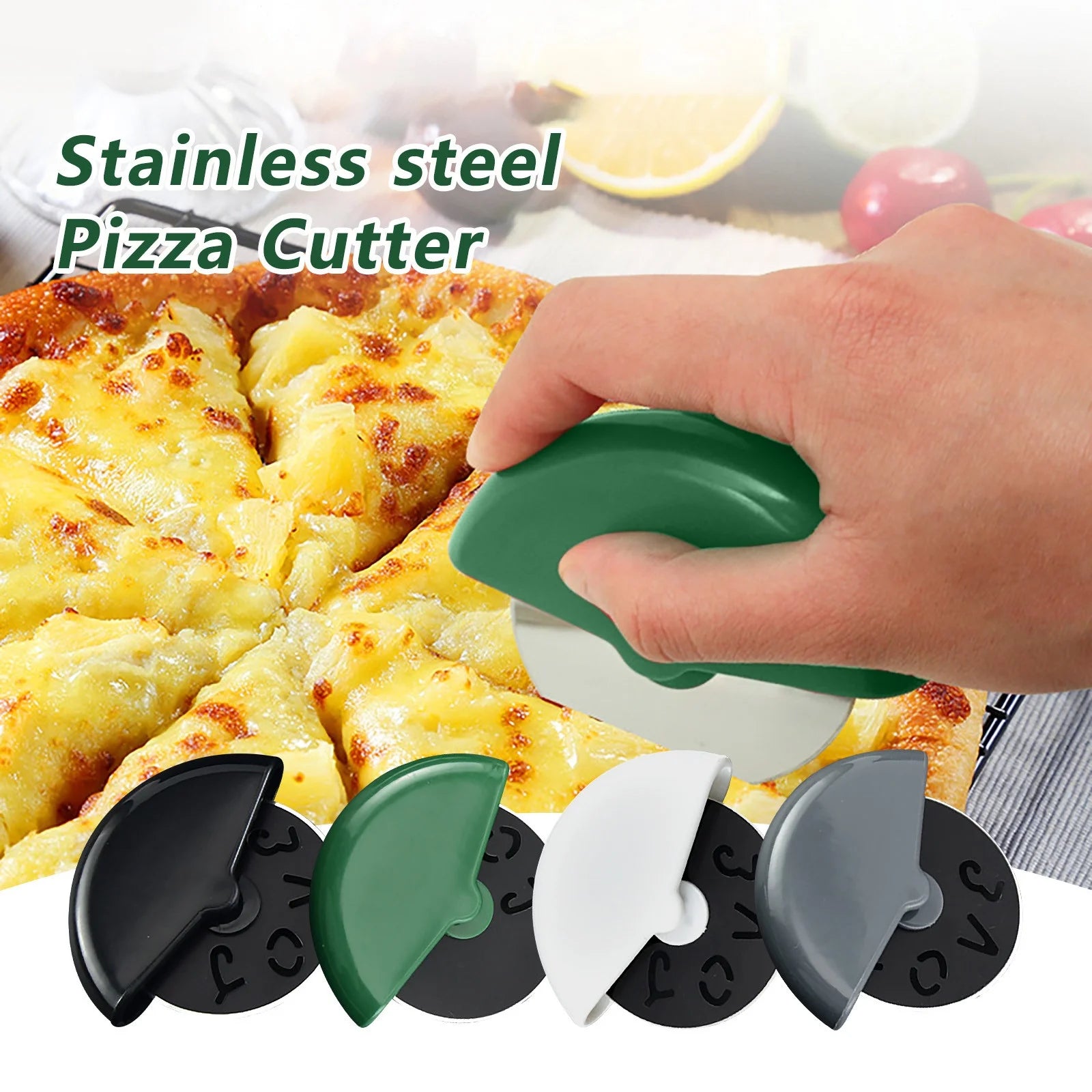 Clearance Pizza Cutter Wheel - Handheld Pizza Cutter - Portable Plastic Pizza Cutter - Kitchen Tool and Gadget Easy to Clean outside Christmas Decorations