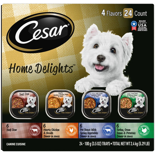 Home Delights Variety Pack Wet Dog Food, 3.5 Oz Trays (24 Count)