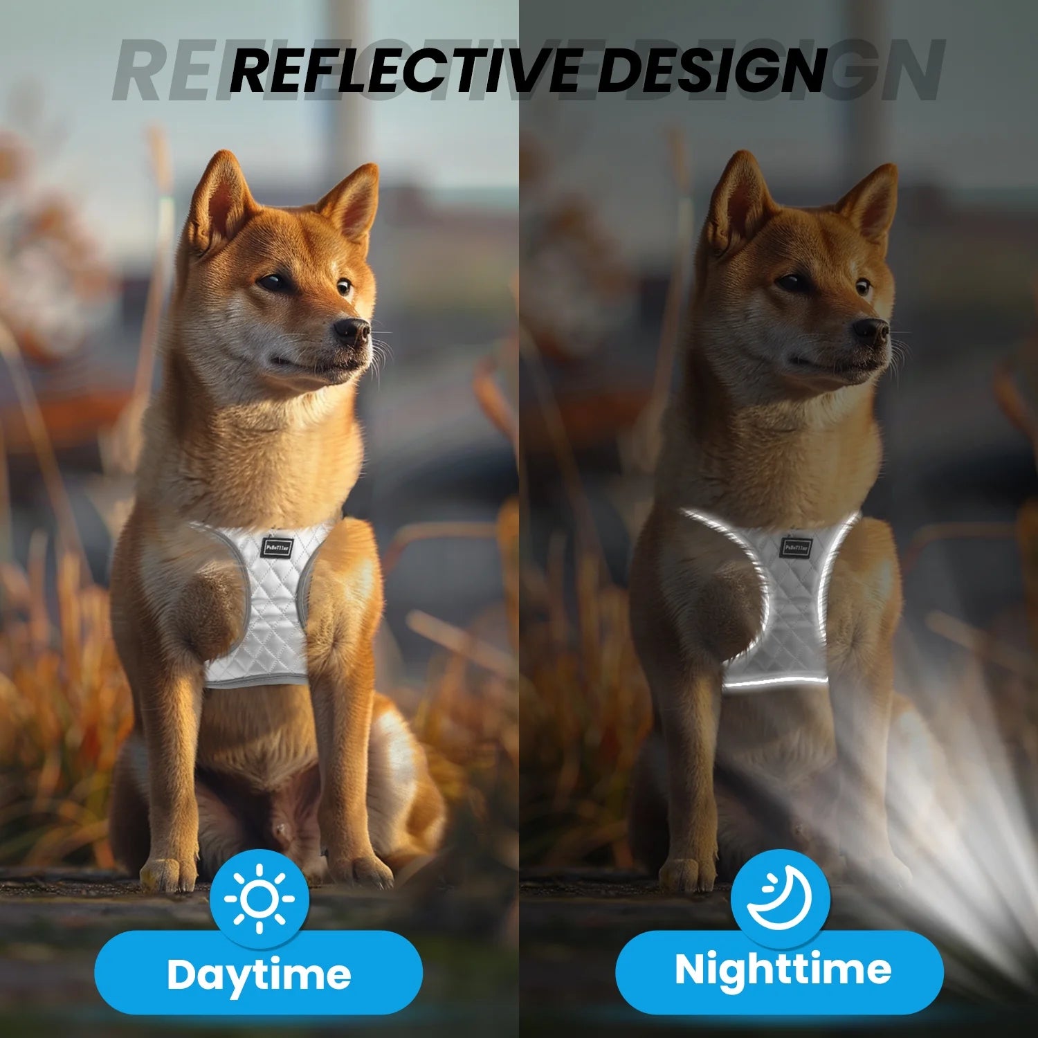 Adjustable Reflective Dog Harness and Leash Set, Escape-Proof No-Pull Vest for Small to Large Dogs, Gray, Size XS