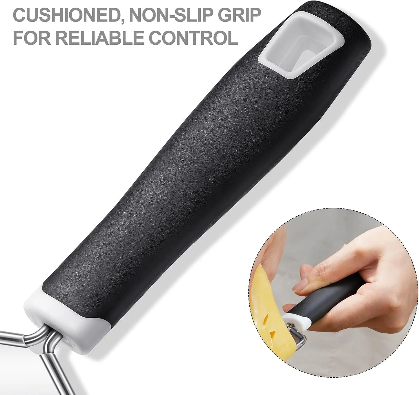 Cheese Grater, 3 Packs Stainless Steel Lemon Zester Grater with Silicone Handle for Cheese, Chocolate, Spices