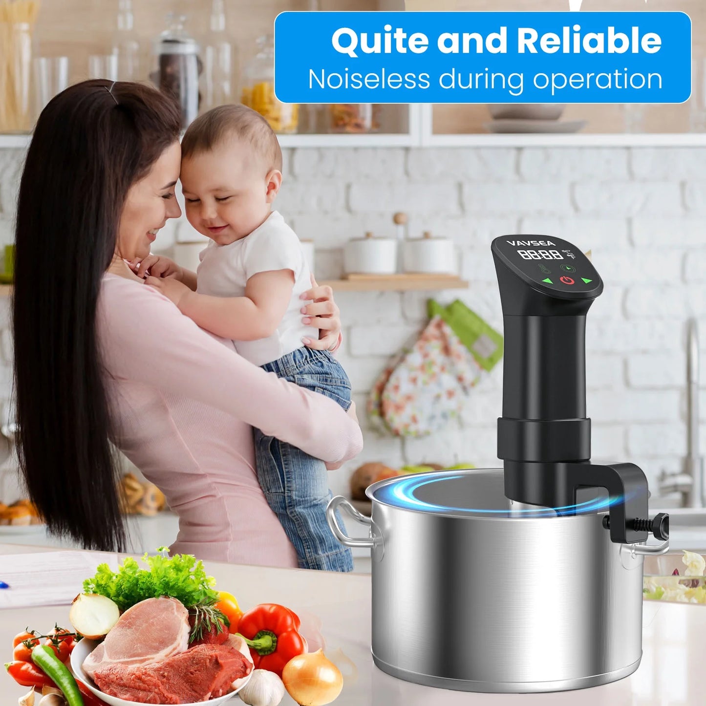 Sous Vide Machines, Precision Cooker, Waterproof Immersion Circulator with Digital Touch Screen and Accurate Temperature Time Control, Sous Vide Device for Home Kitchen