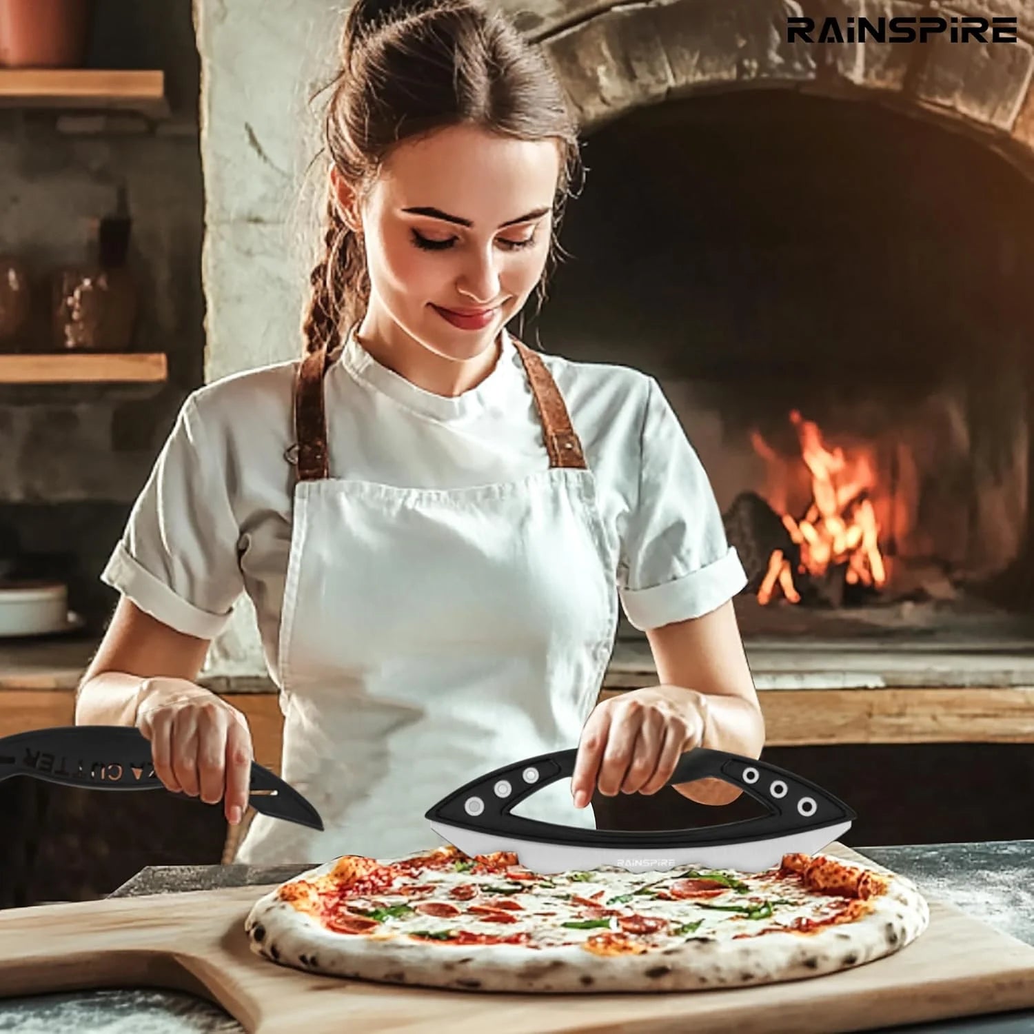 Pizza Cutter Rocker Blade Stainless Steel Pizza Rocker with Cover Sharp Blade Pizza Knife Dishwasher Safe Kitchen Gadgets Home Essentials, 1Pack