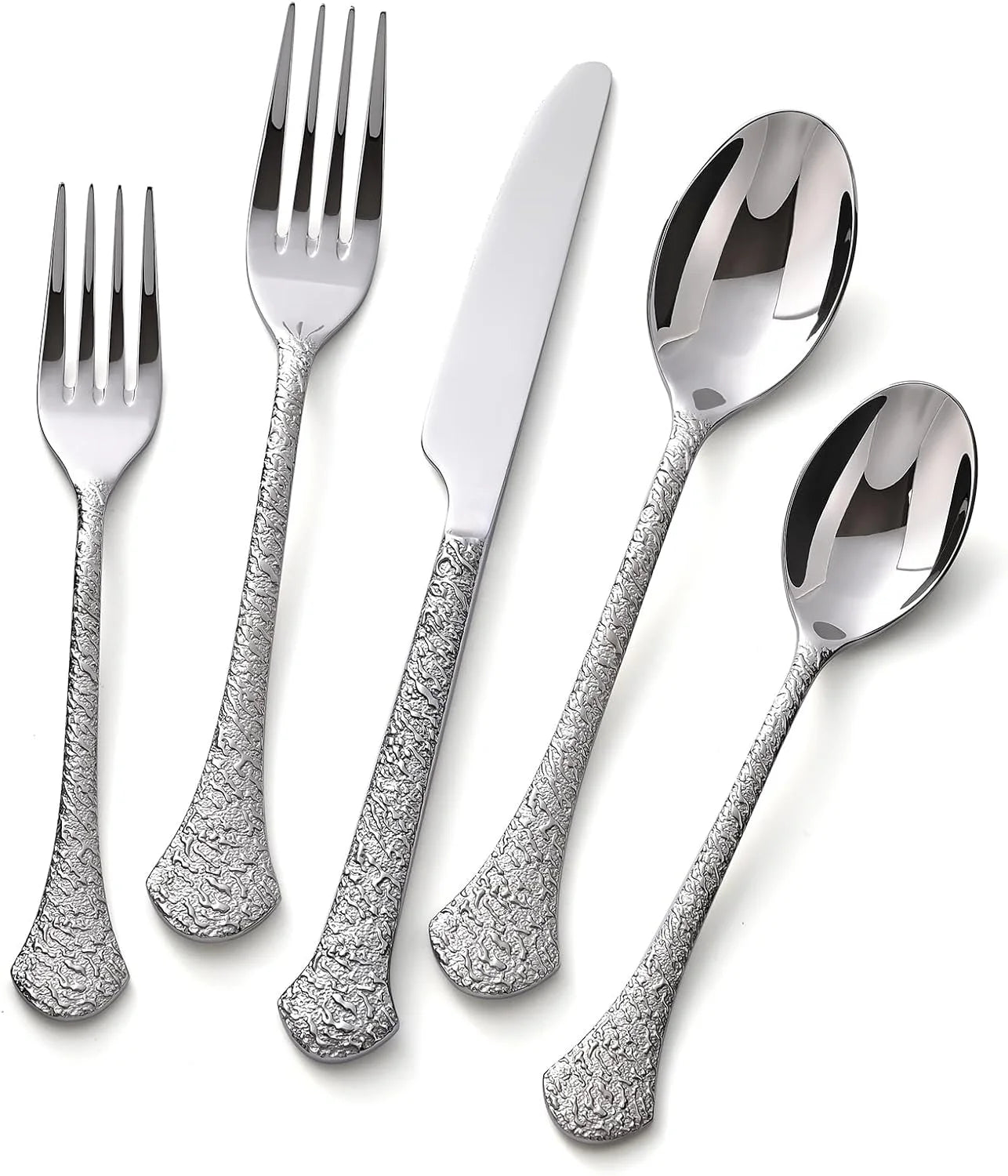 30 Pieces Silverware Set, 18/10 Stainless Steel Modern Flatware, Service for 6