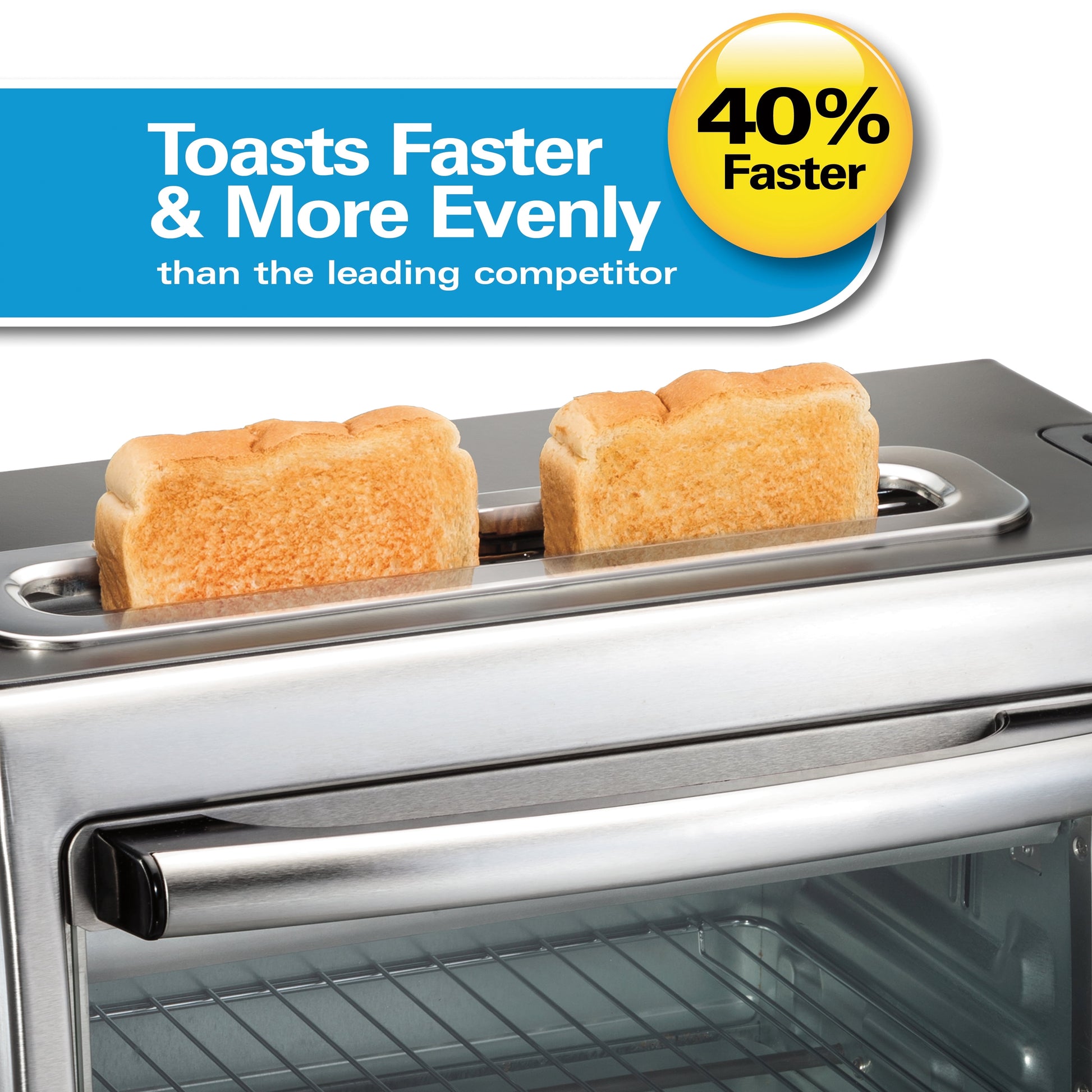 2-In-1 Oven & Toaster Combo, Space-Saving Design, Stainless Steel
