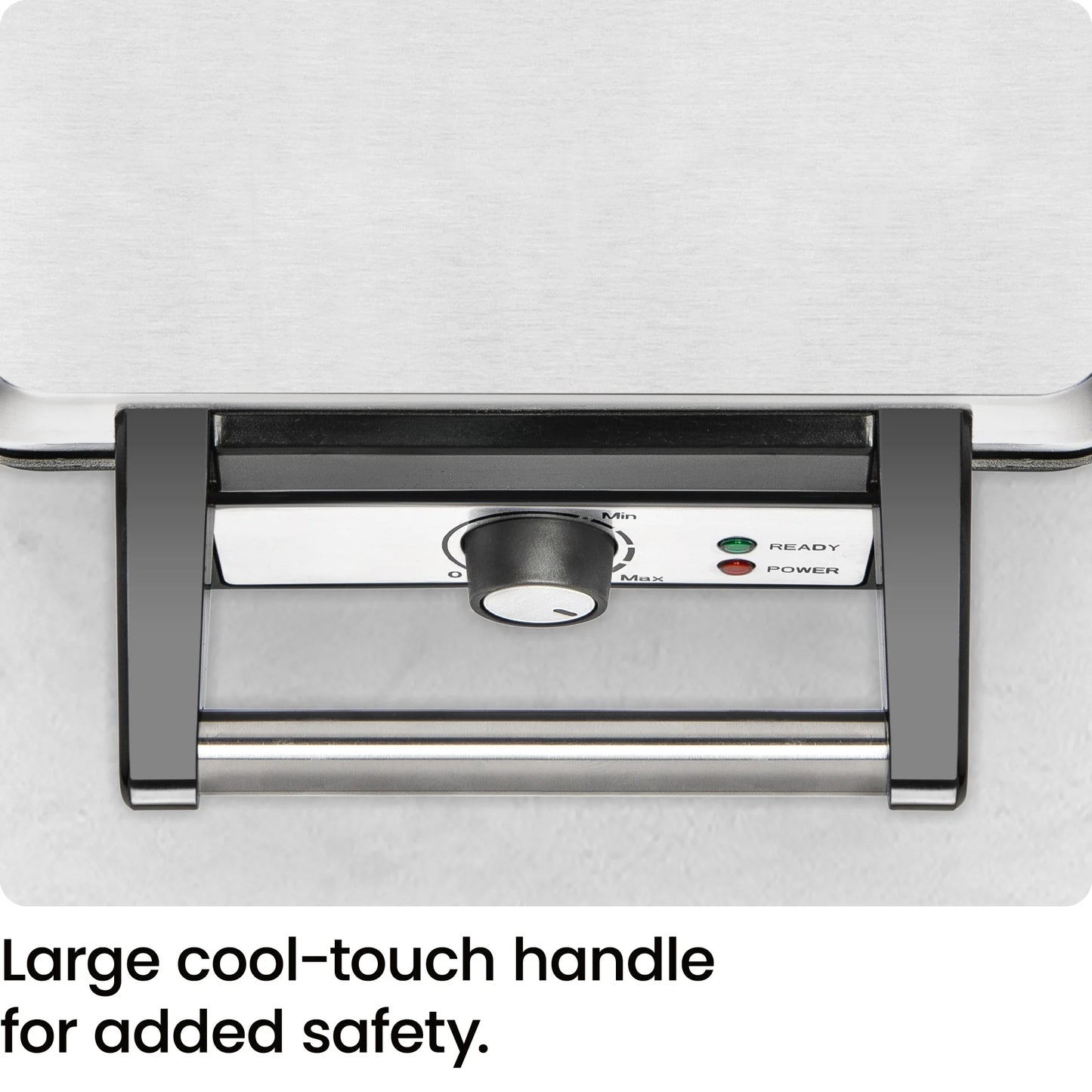 4-Slice Belgian Waffle Maker with Adjustable Temperature and Nonstick Plates - Black