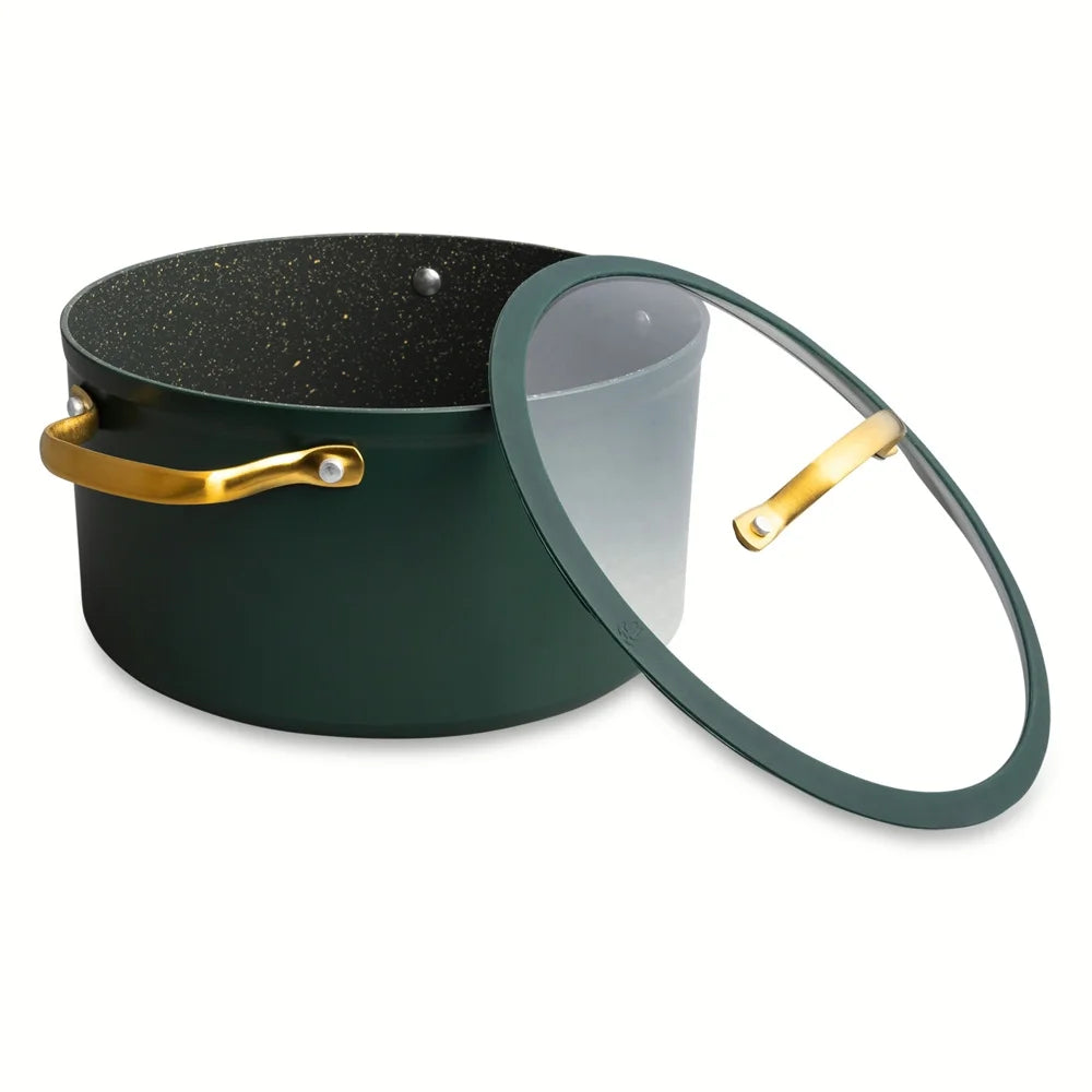 12-Piece Hunter Green Non-Stick Granite Cookware Set