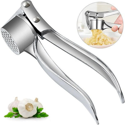 Garlic Press Crusher Professional Squeezer Masher Kitchen Mincer Tool- Easy to Clean(Stainless Steel)