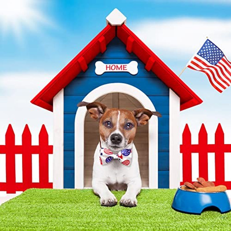 16 Pcs 4Th of July Summer Pet Bow Tie Collar Attachment, American Flag Dog Bow