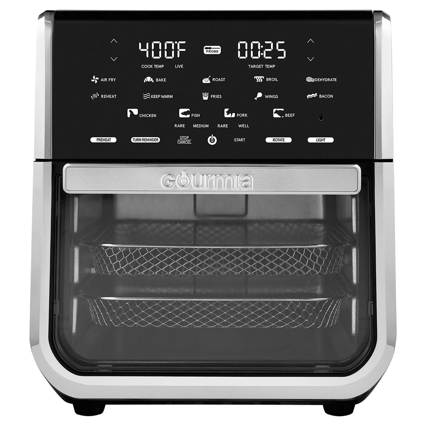 14-Quart Multi-Function Air Fryer Oven with Rotisserie, Dehydrator, and Temperature Probe in Stainless Steel