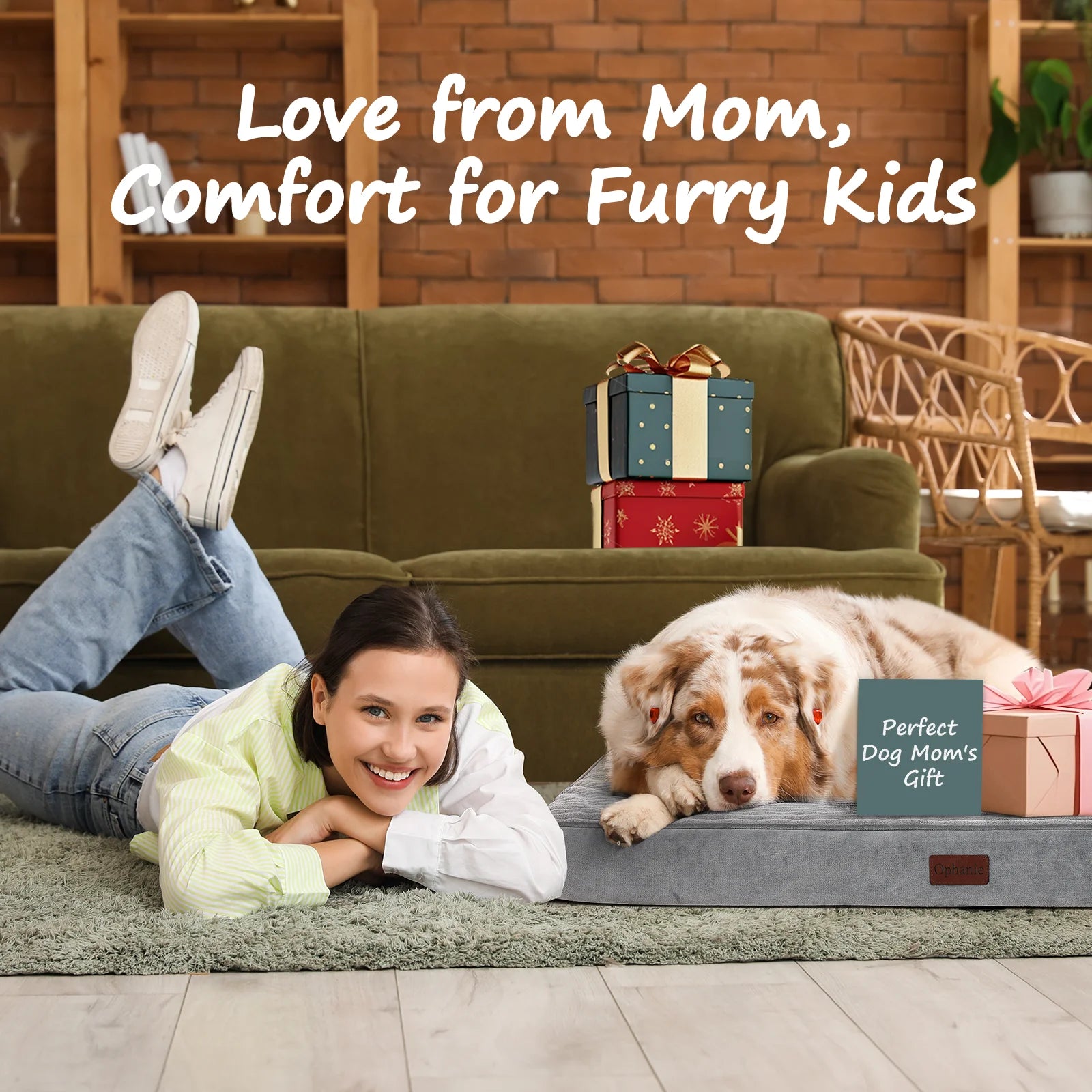 Large Orthopedic Dog Bed with Removable Washable Cover, Non-Slip Base, and Waterproof Liner, Ideal for Crates, 35" x 22" x 3.5", Gray