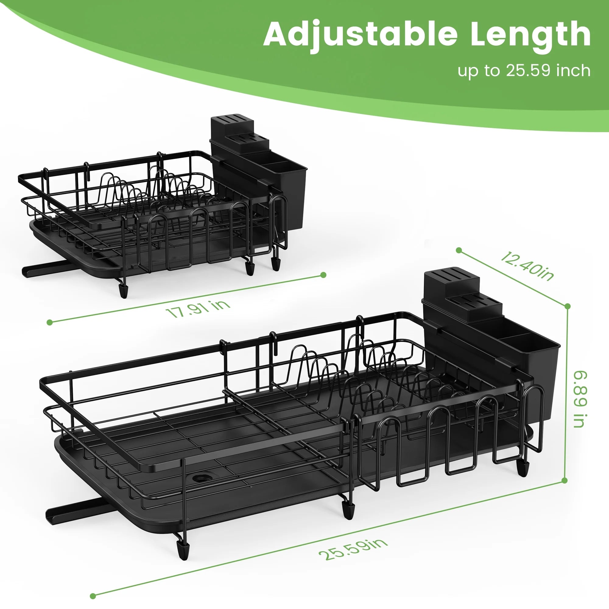 Retractable Dish Drying Rack for Kitchen Countertop