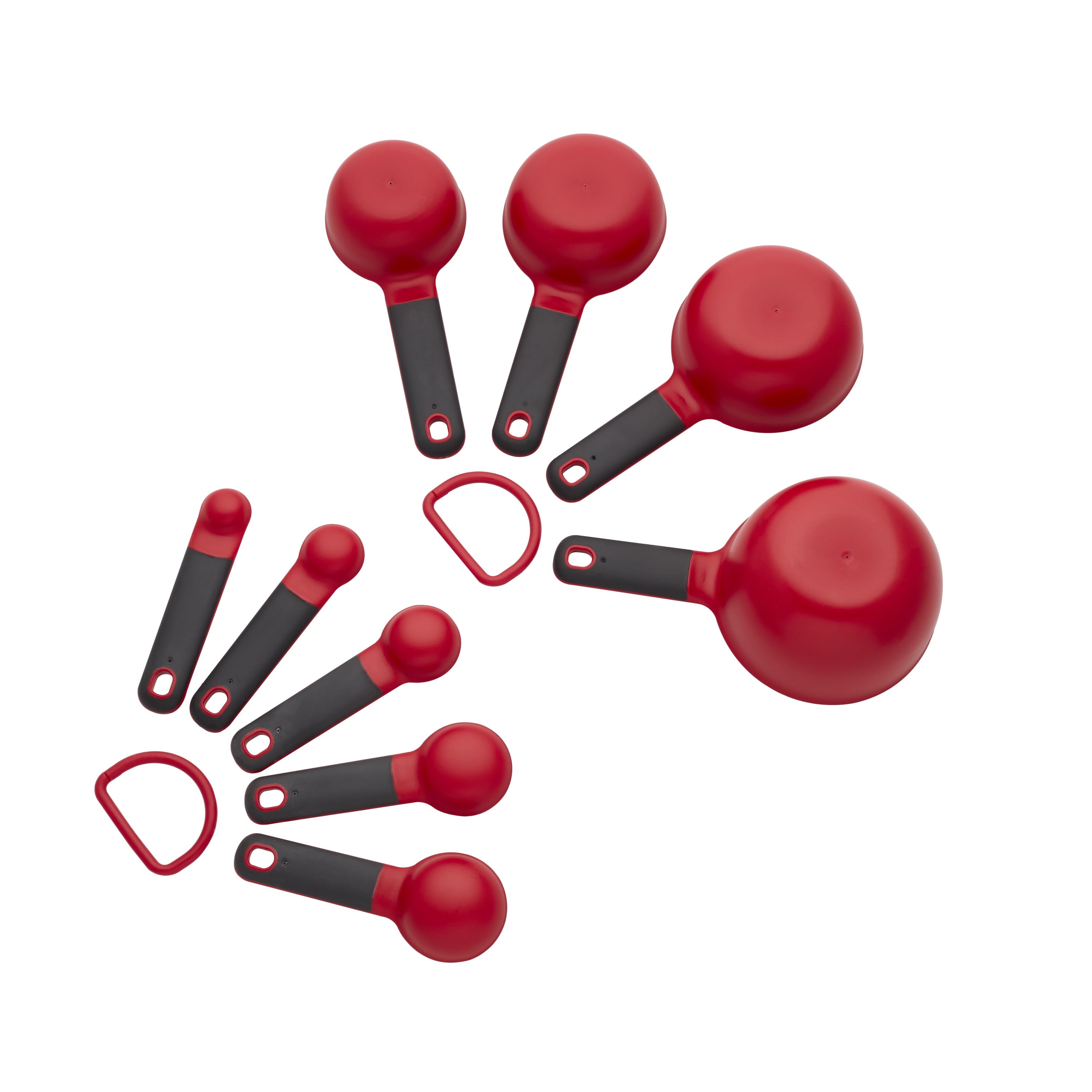 KitchenAid 9-Piece Plastic Measuring Cups and Spoons Set, Kitchen Utensil Set, Red