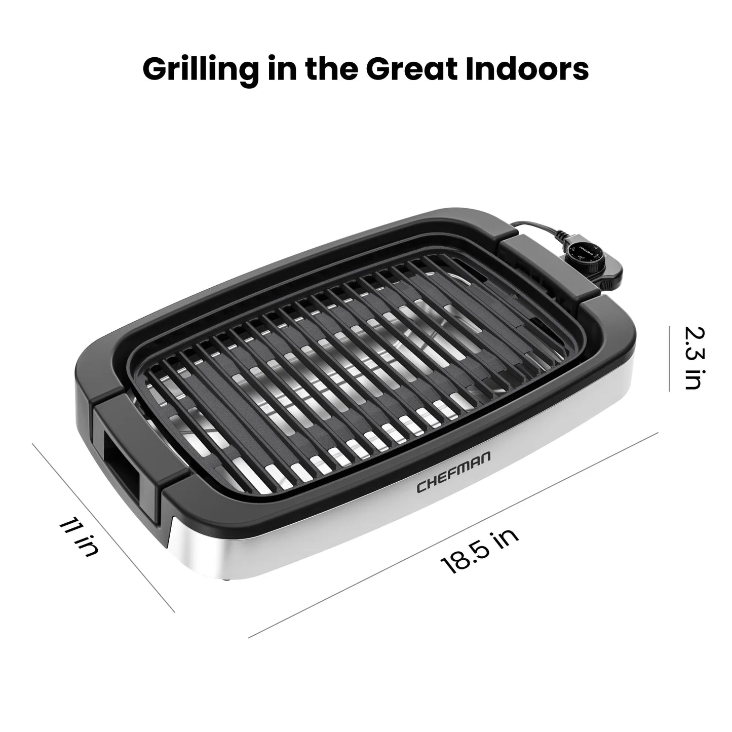Smokeless Indoor Electric Grill W/ Adjustable Temperature Control, Table Top BBQ - Stainless Steel, New